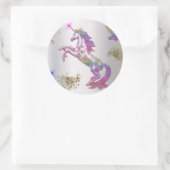 Sticker Rond Unicornes arc-en-ciel cristal (Sac)