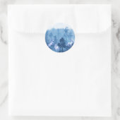 Sticker Rond Unicornes dans le brouillard (Sac)
