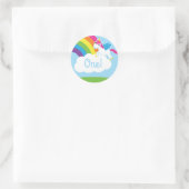 Sticker Rond Unicorns & Rainbows Fête d'anniversaire de l'enfan (Sac)