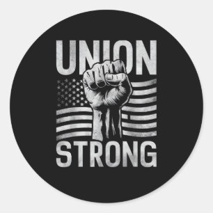 Sticker Rond Union Forte Pour La Fête Du Travail Professionnell