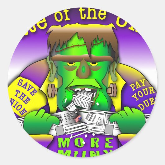 Sticker Rond Union Frankenstein (Devant)