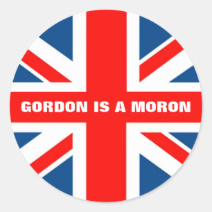 Sticker Rond Union Jack anti-Gordon Brown