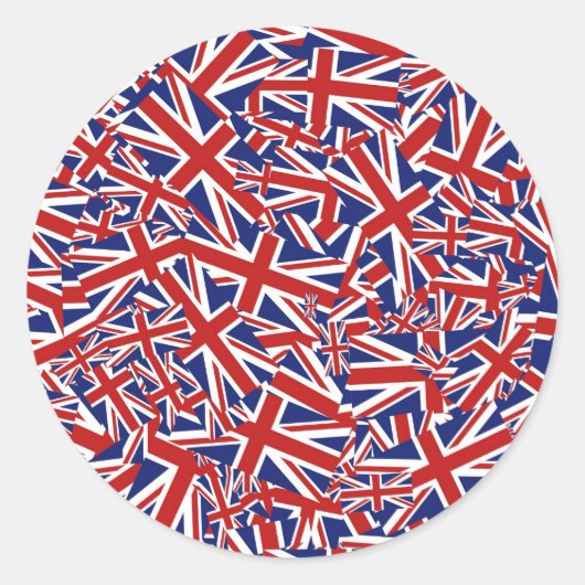 Sticker Rond Union Jack Collage (Devant)