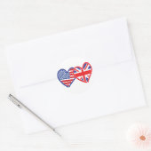 Sticker Rond Union Jack/États-Unis (Enveloppe)