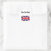 Sticker Rond Union Jack Flag - Personnalisable Avec Votre Texte (Sac)