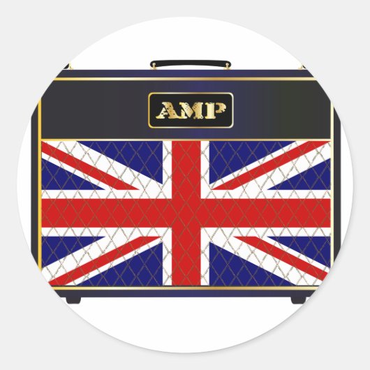Sticker Rond Union Jack Guitar Amplifier (Devant)
