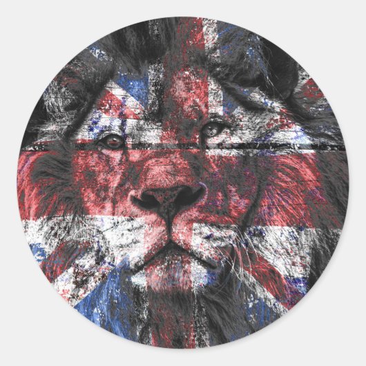 Sticker Rond Union Jack Lion (Devant)