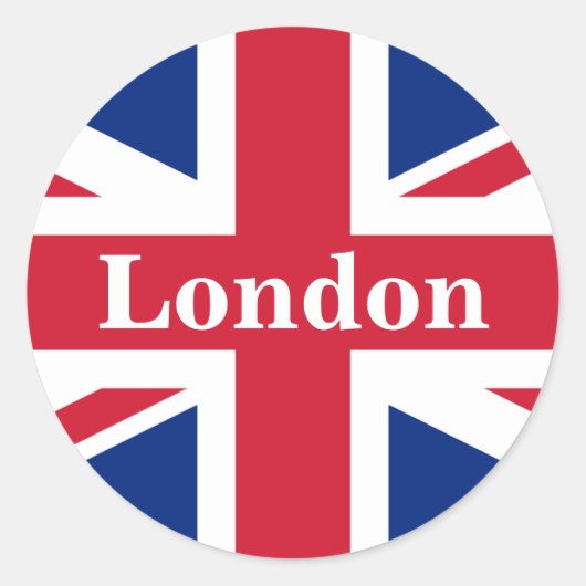 Sticker Rond Union Jack London ~ Drapeau britannique (Devant)