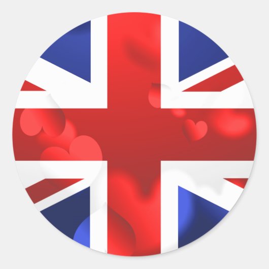 Sticker Rond Union Jack Love (Devant)