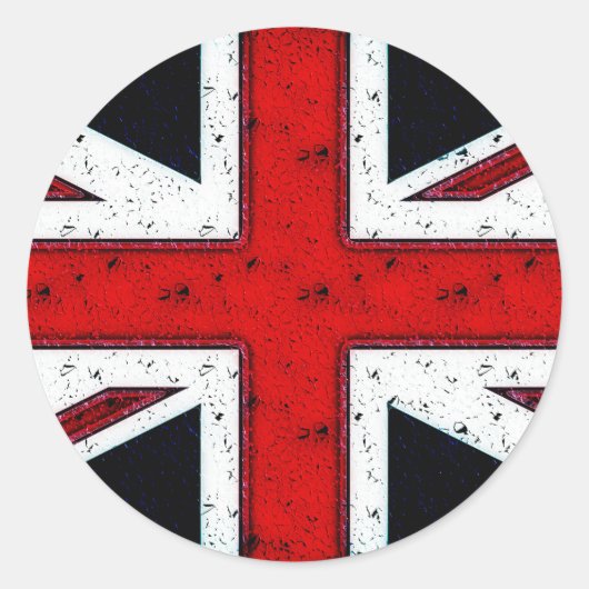 Sticker Rond Union Jack robuste (Devant)