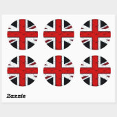 Sticker Rond Union Jack robuste (Feuille)