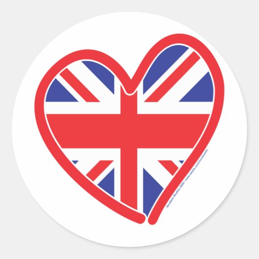 Sticker Rond Union Jack Royal Heart (Devant)
