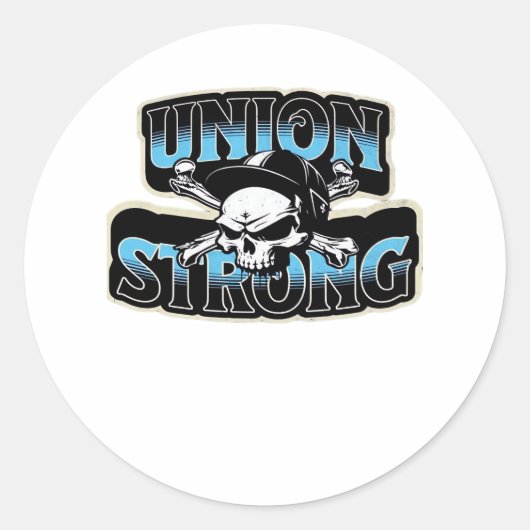 Sticker Rond Union Strong Pro Union Hard Casquette Union Classi (Devant)