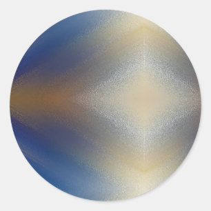 Sticker Rond Unique Arrière - plan d'or bleu texturé