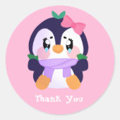 Sticker Rond Unique Broke Cute Penguin (Devant)