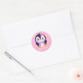 Sticker Rond Unique Broke Cute Penguin (Enveloppe)