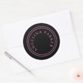 Sticker Rond Unique Moderne Minimaliste Simple (Enveloppe)