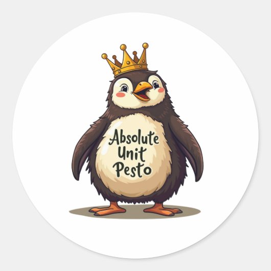 Sticker Rond Unité absolue Pesto - Le roi Penguin (Devant)
