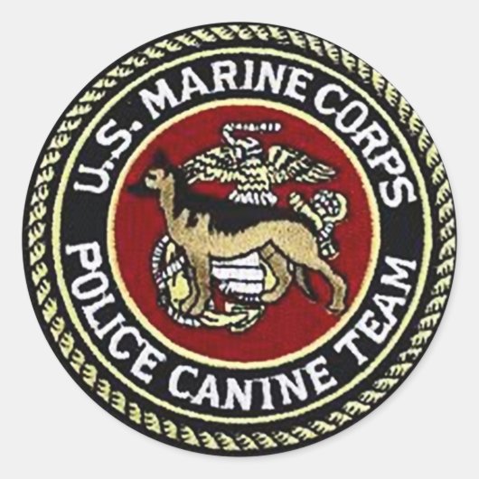 STICKER ROND UNITÉ CANINE USMC (Devant)