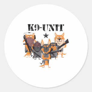 Sticker Rond Unité de chiens de police K9