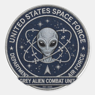 Sticker Rond Unité de combat d'aliens gris