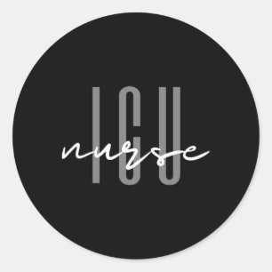 Sticker Rond Unité De Soins Intensifs Infirmiers Icu