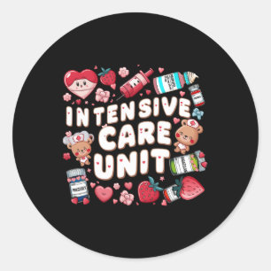 Sticker Rond Unité de soins intensifs rétro Infirmière Tech Val
