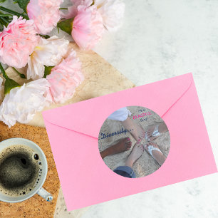 Sticker Rond Unité ! Diversité ethnique Rum Point îles Caïmans