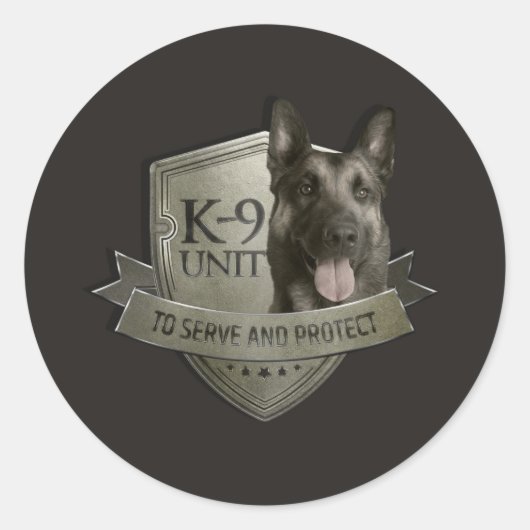 Sticker Rond Unité K9 - Malinois - berger belge (Devant)