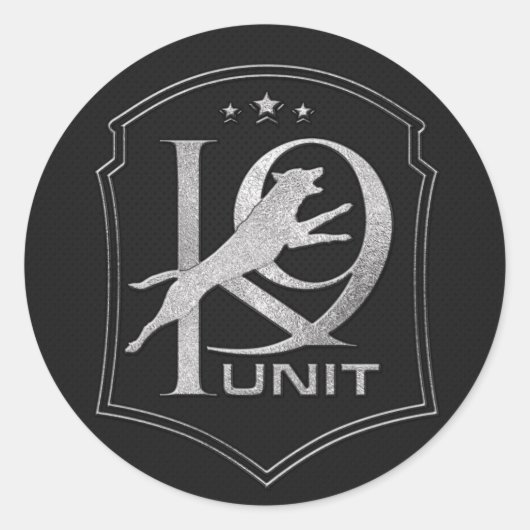 Sticker Rond Unité K-9 - Chien de police - Malinois (Devant)