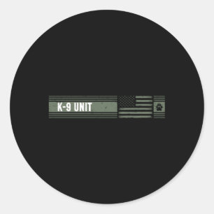 Sticker Rond Unité K-9 Distorsion du drapeau américain K9