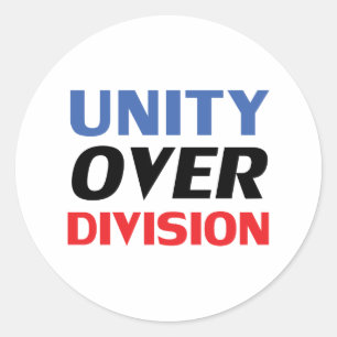 Sticker Rond "Unité sur division" bleu rouge noir blanc