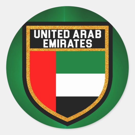 Sticker Rond United Arab Emirat Flag (Devant)