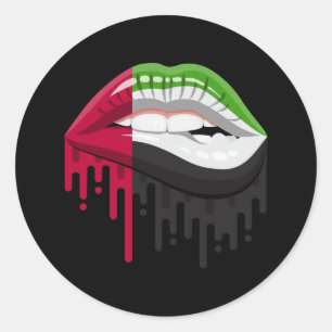Sticker Rond United emirates arab lèvres fierté racine drapeau