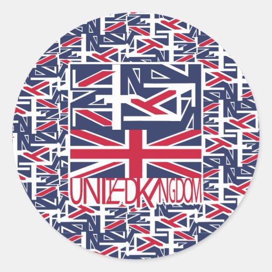 Sticker Rond United Kingdom UK flag BY MASANSER PIXELAT (Devant)