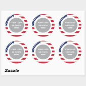 Sticker Rond United States Flag Border with Logo (Feuille)