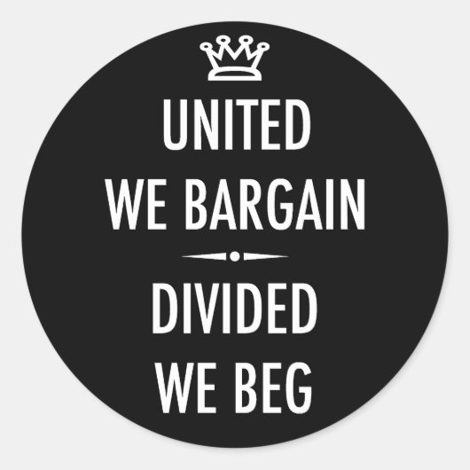 Sticker Rond United We Bargain (Devant)