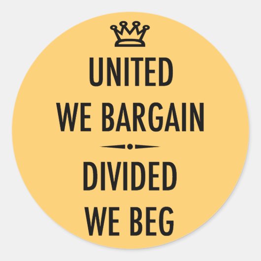 Sticker Rond United We Bargain (Devant)