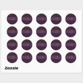 Sticker Rond Univers spatial planétaire scintillant violet (Feuille)
