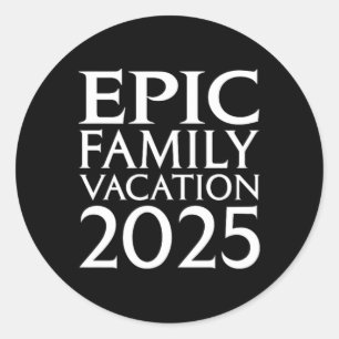 Sticker Rond Universal Epic Universe Family Vacation 2025 Front