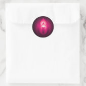 Sticker Rond Universalisme Unitaire Rose flambant calice (Sac)