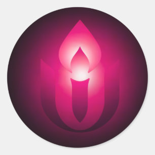 Sticker Rond Universalisme Unitaire Rose flambant calice