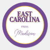 Sticker Rond Université de Caroline de l'Est | Caroline de l'Es (Devant)