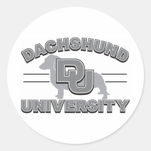 Sticker Rond Université de Dachshund (Devant)