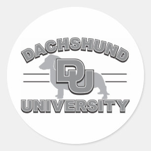 Sticker Rond Université de Dachshund