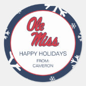 Sticker Rond Université du Mississippi | Ole Miss Script (Devant)