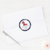 Sticker Rond Université du Mississippi | Ole Miss Script (Enveloppe)