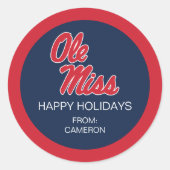 Sticker Rond Université du Mississippi | Ole Miss Script (Devant)