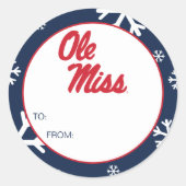 Sticker Rond Université du Mississippi | Ole Miss Script (Devant)