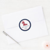 Sticker Rond Université du Mississippi | Ole Miss Script (Enveloppe)